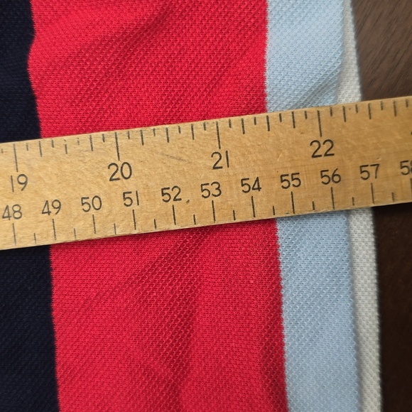 LACOSTE Boys 16 Striped Polo Shirt - Pink / Bright Red, Blue, White - Picture 4 of 7